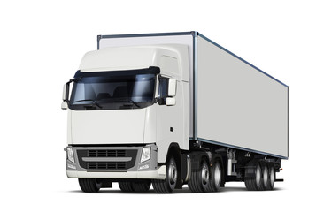 truck isolated with path