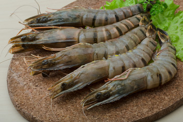 Raw tiger shrimps