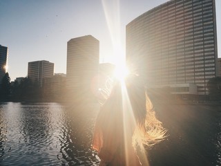 sunset in lake merritt in oakland