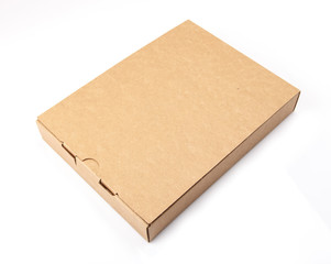 Package brown cardboard box isolated on white background
