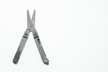 Pocket knife or Steel multi-function tools isolated on white