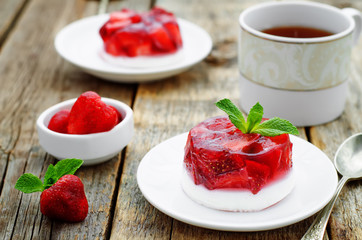 creamy and strawberry soufflé
