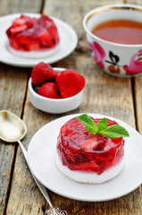 creamy and strawberry soufflé