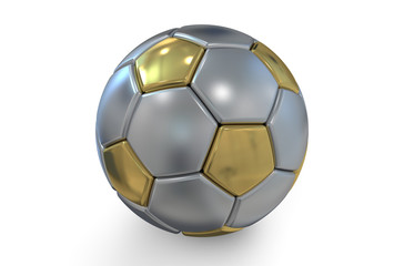 Fototapeta premium golden and silver soccer ball