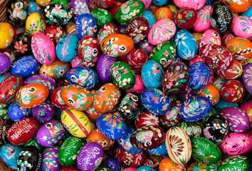 Fototapeta na wymiar Background with colorful Easter Eggs