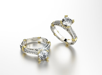 Golden Engagement Ring with Diamond