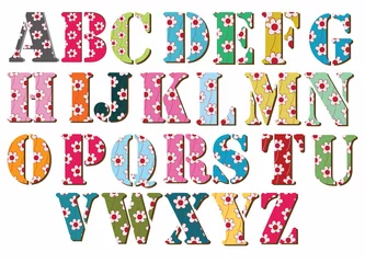 Fotobehang Alfabet Alfabet-kleurrijk