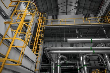Ladder in industrial interior