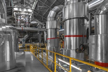 Industrial pipes in a thermal power plant
