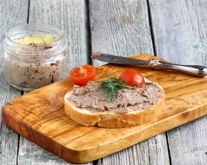 Sandwiches with meat pate.
