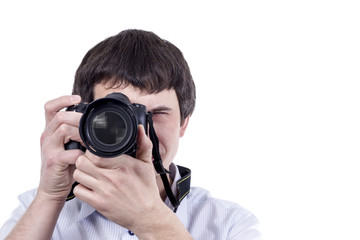 Man using a professional camera