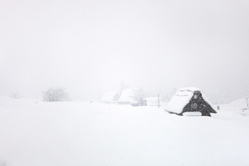 Fototapeta na wymiar Japanese village at winter