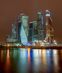 Moscow city by the night