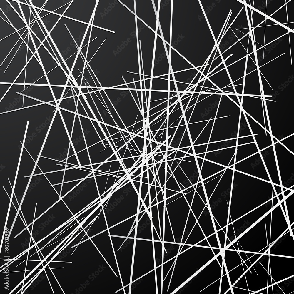 Aufkleber black and white random lines abstract background