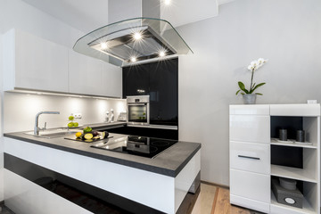 Black and white kitchen modern interior design