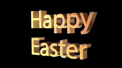 Happy Easter message in gold letters on black background