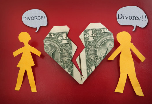 fighting divorce couple concept