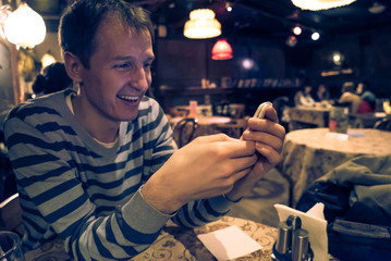 Man using a mobile phone