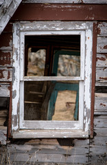 Old window in an abandoned house