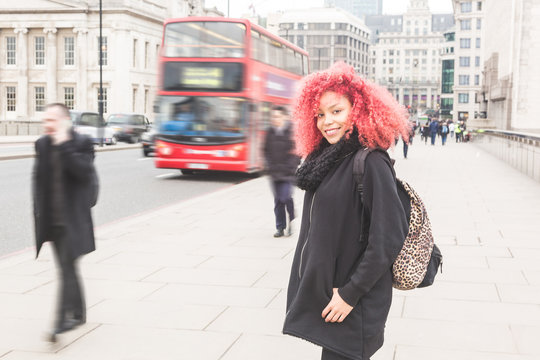 Beautiful redhair woman portrait in London