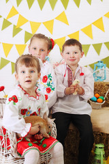 Ukrainian children in costumes