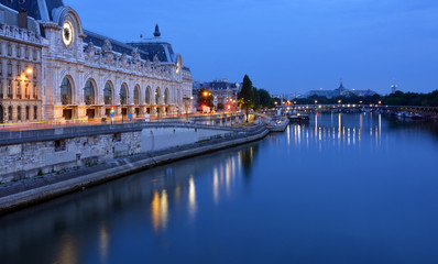 Musee D'Orsay and Seine River at Dawn, Paris France