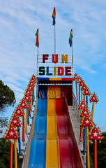 Fun Slide ride at amusement park