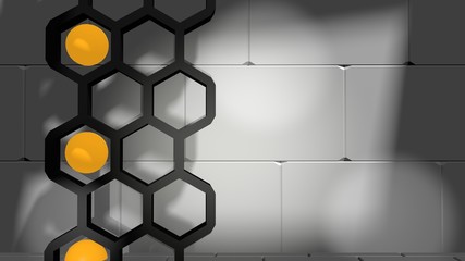 honeycomb pattern in empty concrete room