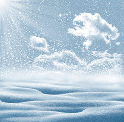 background of snow