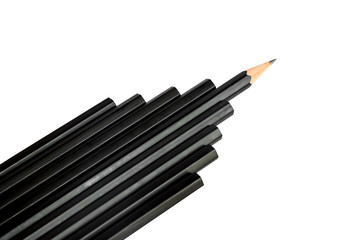Black pencil isolated on white background.