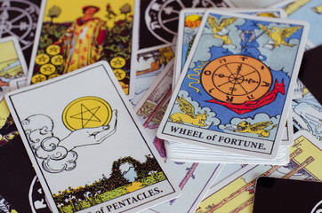 The Tarot - Ace of Pentacles & Wheel of Fortune Card.
