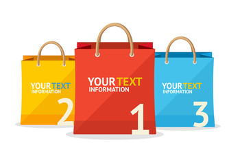 Vector paper bag sale option banner. Flat Design