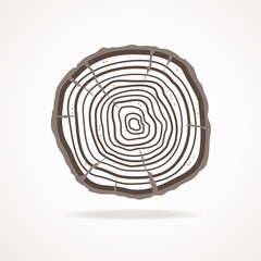 Vector tree rings. Flat Design