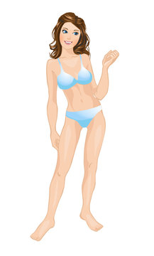 Young european woman's body template in underwear