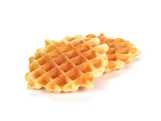Sweet waffles isolated on white