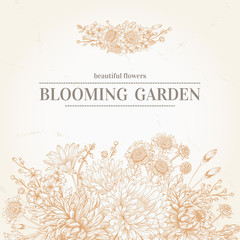 Invitation with flowers.