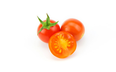 Red tomato isolated on white background