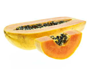 Thai papaya isolated on white