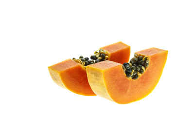 Thai papaya isolated on white