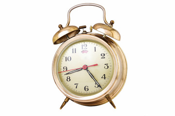 Vintage alarm clock isolated