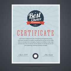 Best choice certificate for product or service.