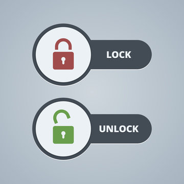 Lock and unlock illustration for website or application.