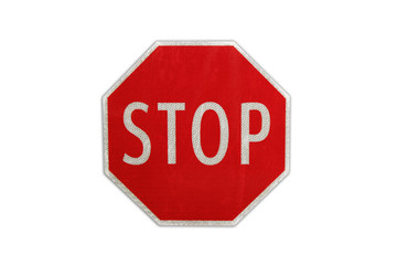 Stop Sign on a White Background