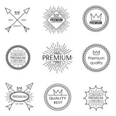 Set of outline emblems