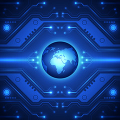 Abstract global future technology background, vector