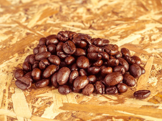 Coffee on grunge wooden background 