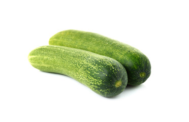 fresh cucumber on white background