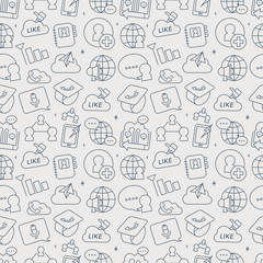 social network line pattern icon
