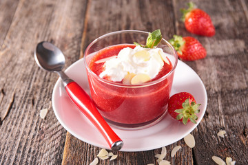 strawberry dessert and cream