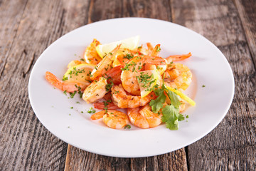 fried shrimp with parsley